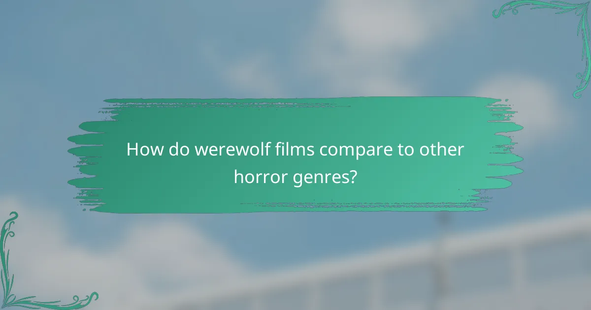 How do werewolf films compare to other horror genres?
