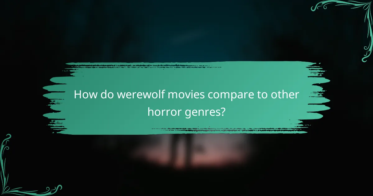How do werewolf movies compare to other horror genres?