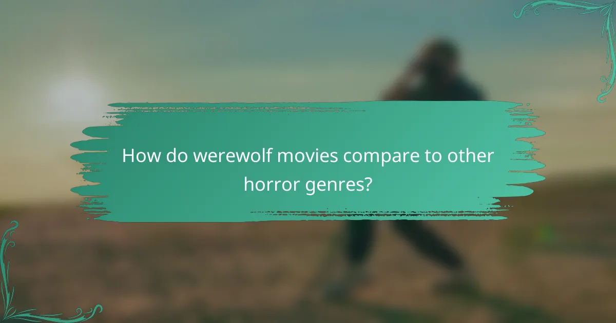 How do werewolf movies compare to other horror genres?