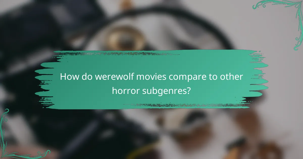 How do werewolf movies compare to other horror subgenres?