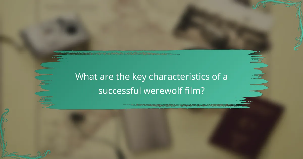 What are the key characteristics of a successful werewolf film?