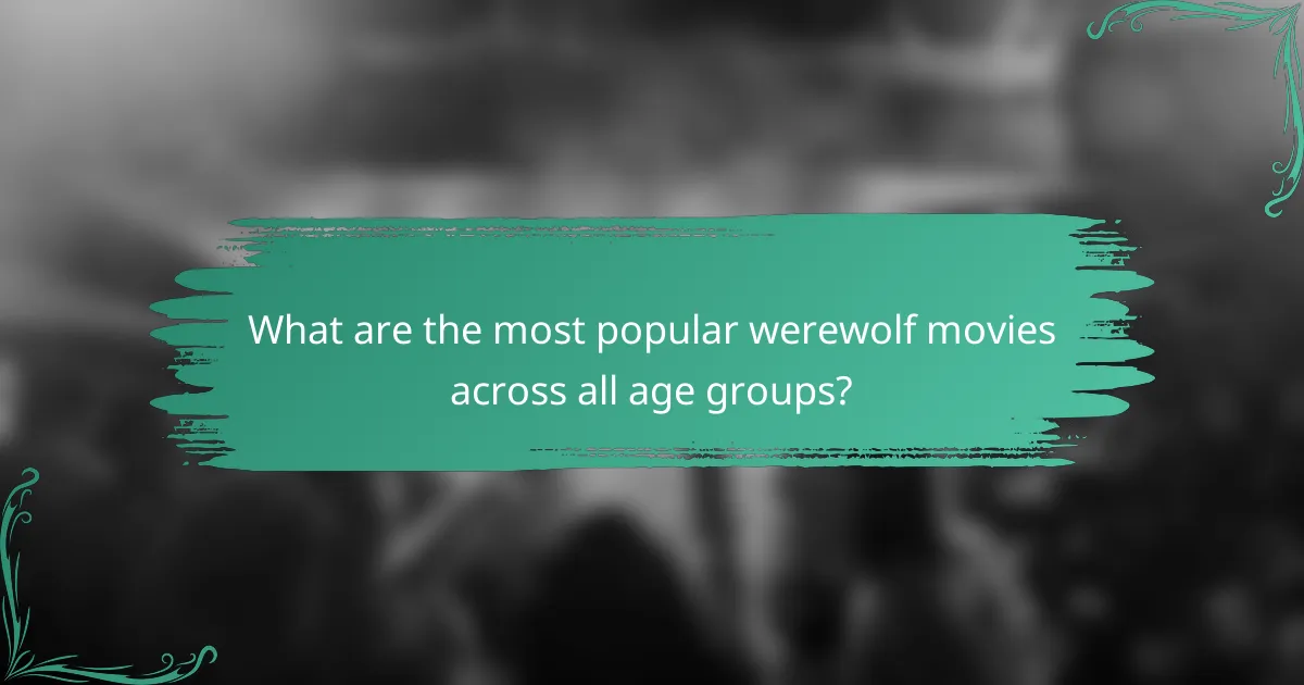 What are the most popular werewolf movies across all age groups?